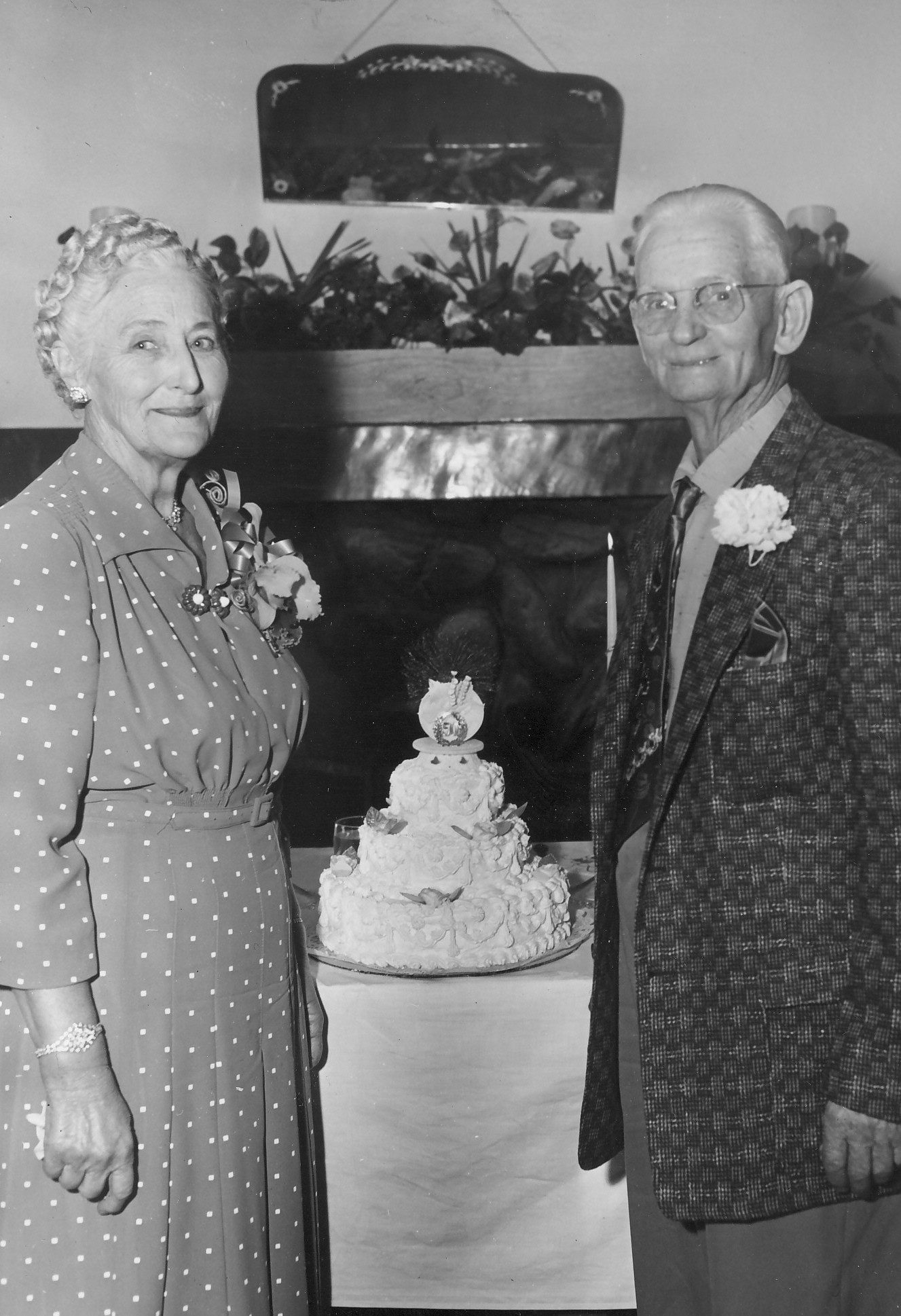 Benjamin F Squire and wife Lottie - 50th anniversary (1)